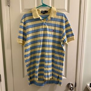 Ralph Lauren Striped Polo Shirt in Yellow & Light Blue